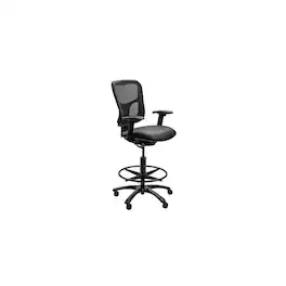 Tempur-Pedic - Vinyl Drafting Chair with Backrest and Footrest with Lumbar Support, (TP8200-DBLKV) - Black