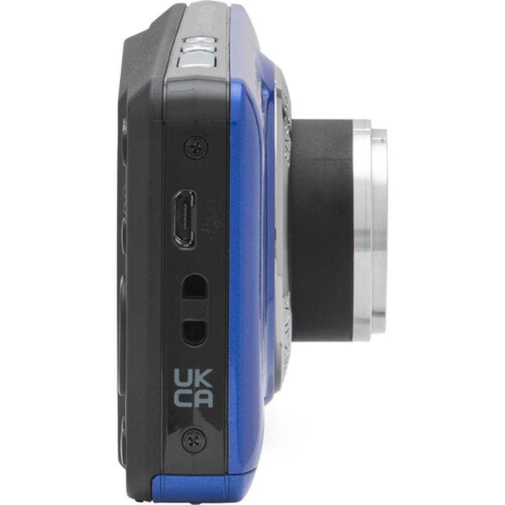 Left. Kodak - Kodak PIXPRO FZ55 Digital Camera | Blue Bundle with 32GB Memory Card + Camera Pouch + Memory Case + Cleaning Kit - Blue.