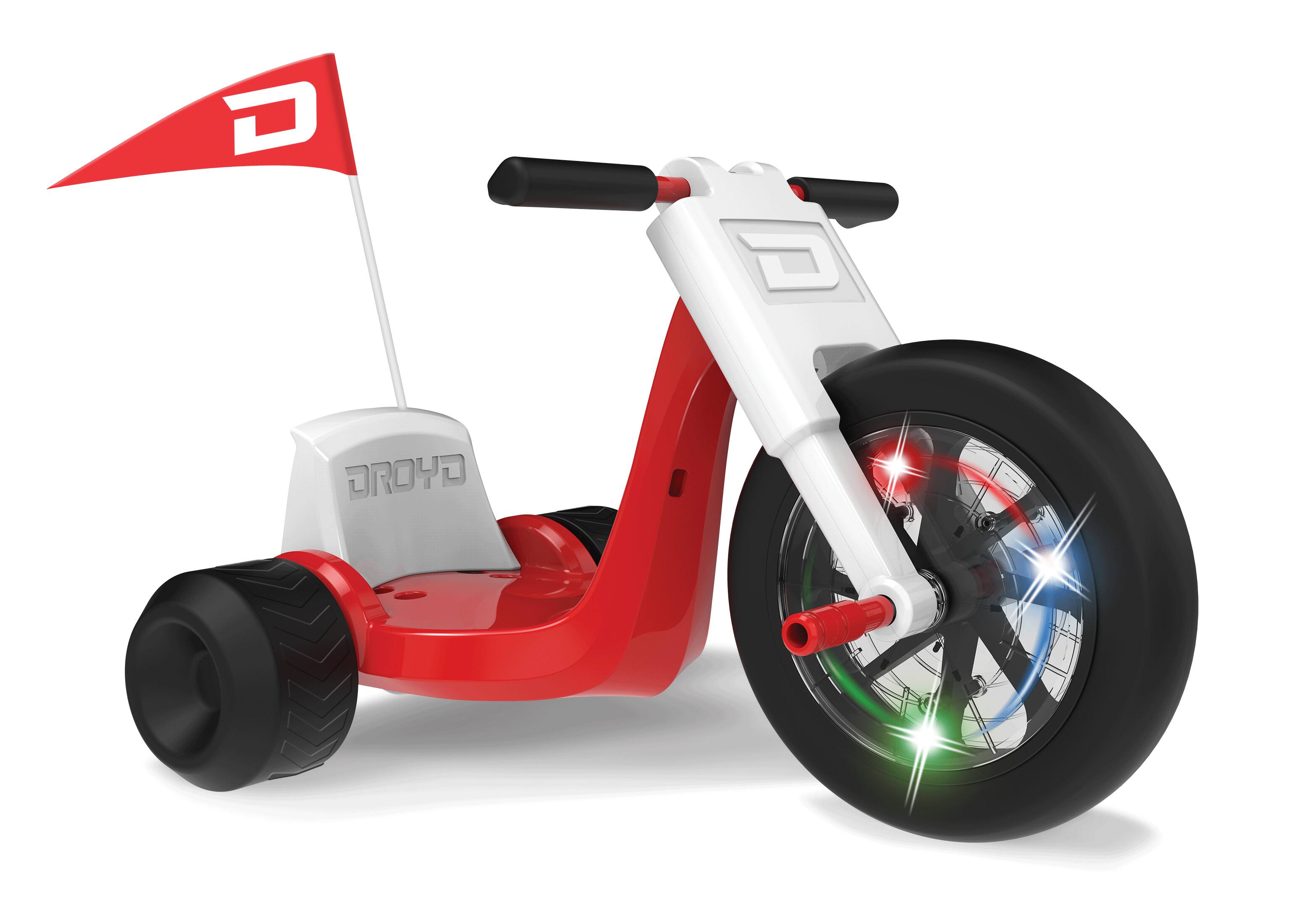 Droyd - Romper Electric Tricycle for Kids 3+ w/ 3 mi Range & 6 mph Speed – Adjustable Seat, Parental Control & LEDs - Red