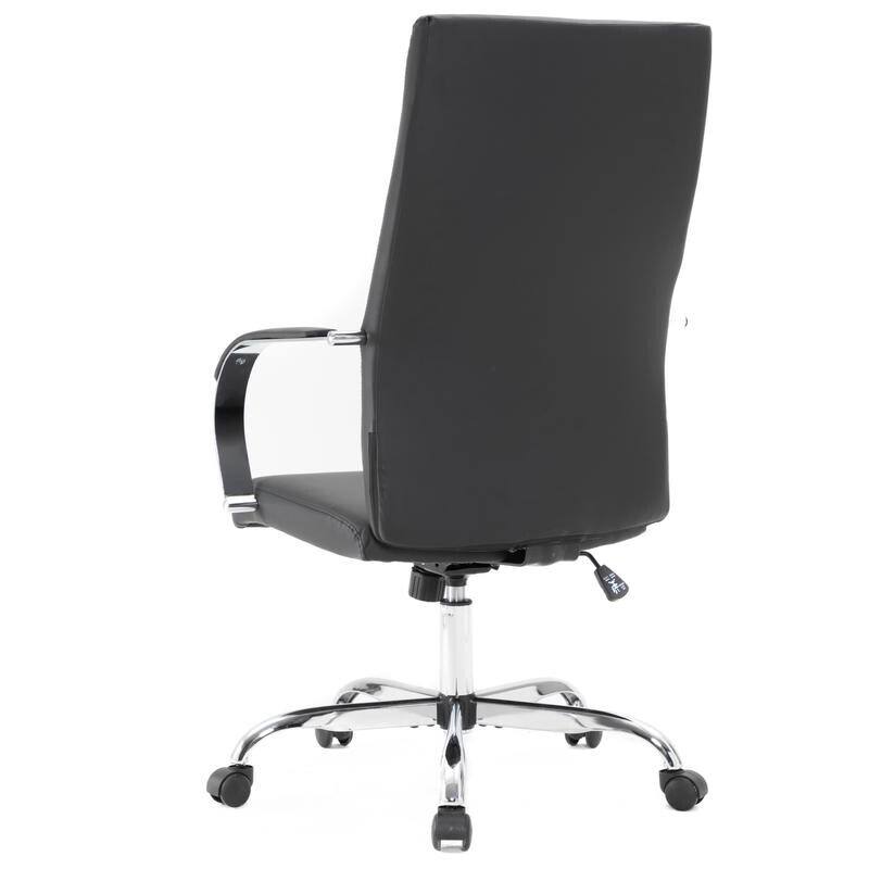 Alt View 5. LeisureMod - Sonora High-Back Leather Office Chair with Adjustable Height, Swivel, and Tilt, Desk, Conference Room, or Home Office - Black.