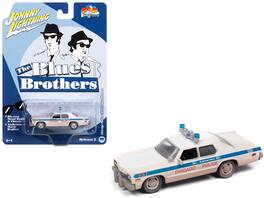 Johnny Lightning - 1975 Dodge Monaco Chicago Police Dirty Version Blues Brothers 1980 Movie Pop Culture 2024 Release 1/64 - White