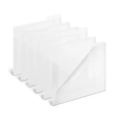 Front. Staples - Staples File Folder, 3 Tab, Letter Size, Translucent Clear, 6/Pack (TR11863) - Translucent clear.