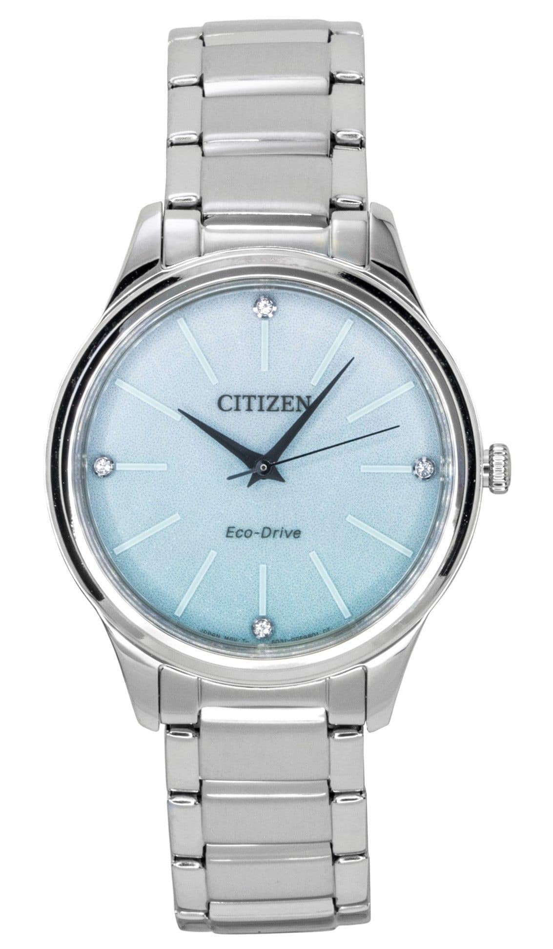 Citizen - Eco-Drive Analog Stainless Steel Dial Solar EM1220-58Y Women's Watch - Ice Blue