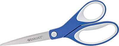 Alt View 1. Westcott - Straight KleenEarth Soft Handle Scissors, 8" length - Blue/Gray.