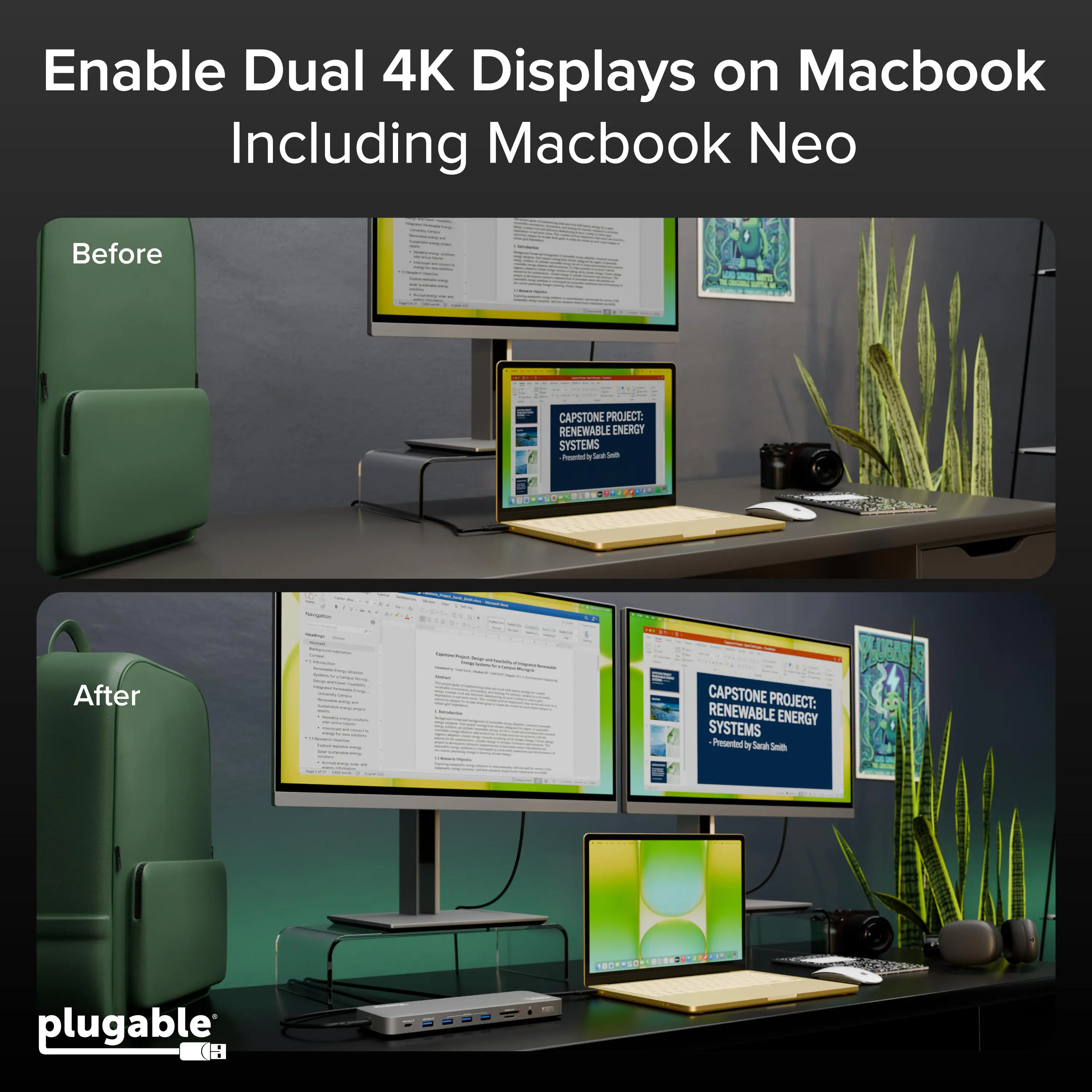 Enable Dual 4K Displays on Macbook Including Macbook Neo

Before

After

CAPSTONE PROJECT: RENEWABLE ENERGY SYSTEMS
Presented by Saat Snt

pluggable