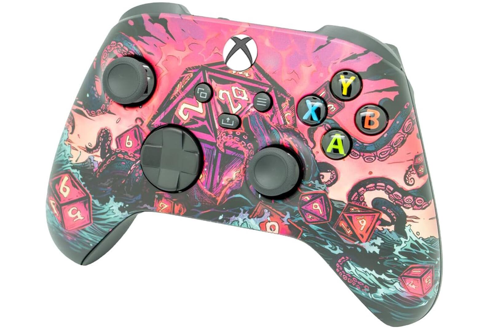 Left. ProControllers - Custom Wireless Controller for Xbox Series X|S, Xbox One, & PC - Colorful Squid.