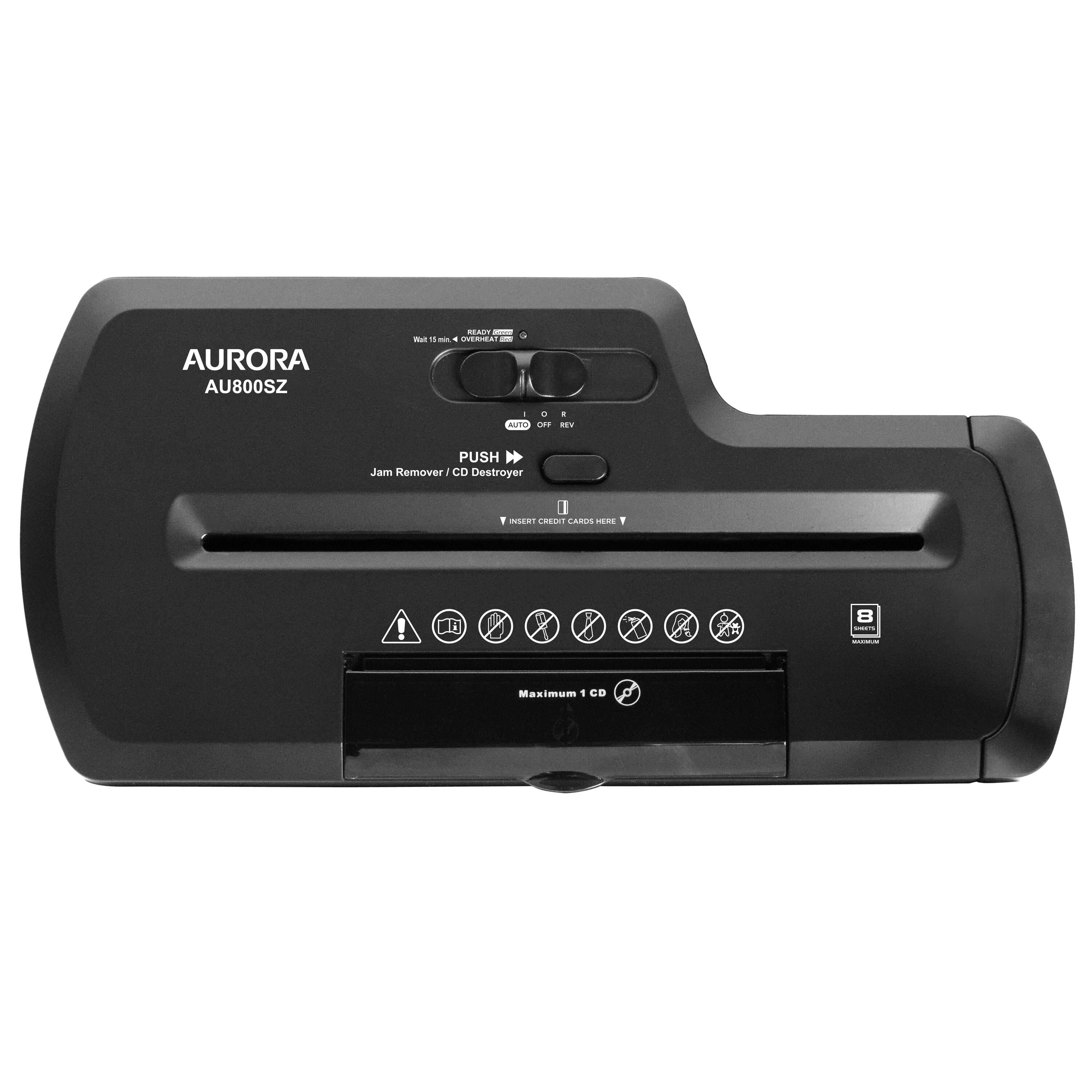 AURORA AU800SZ

PUSH
Jam Remover / CD Destroyer

INSERT LOAD CARD

Maximum 1 CD

8 MAXIMUM