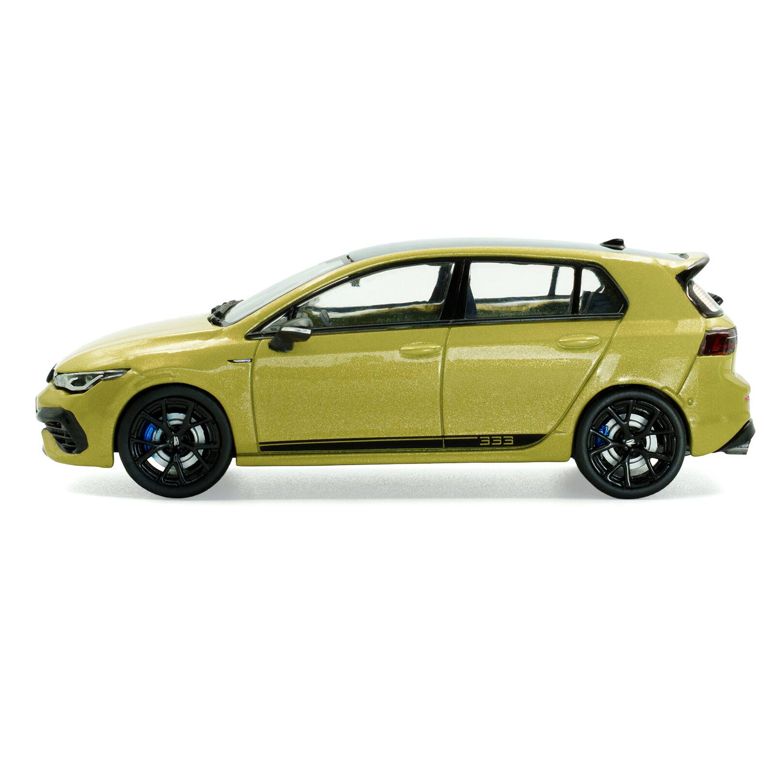Alt View 1. Solido - 2023 Volkswagen Golf R 333 Limited Edition Lime Yellow Metallic with Black Top 1/43 Diecast Model Car by Solido.