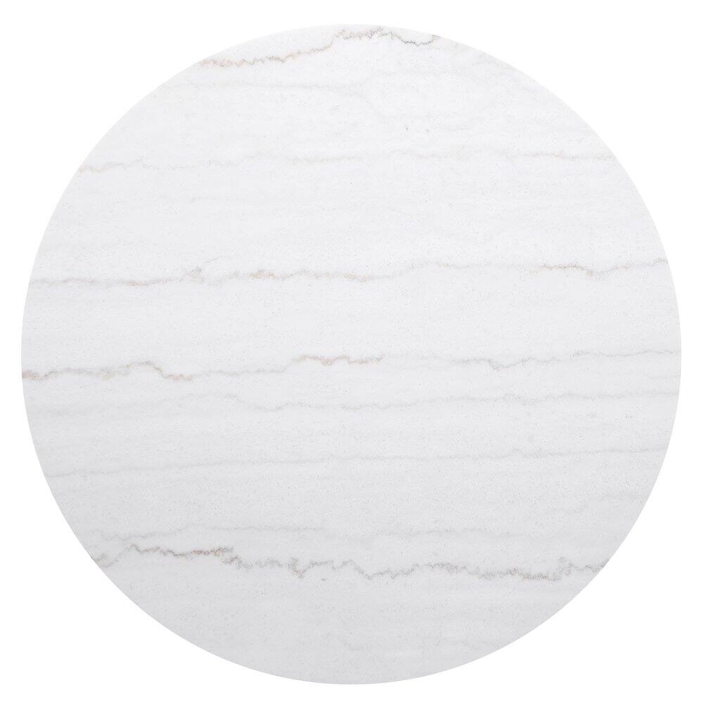 Left. Coaster Co. of America - Jason Round Marble Top Coffee Table White and Charcoal - White Marble.