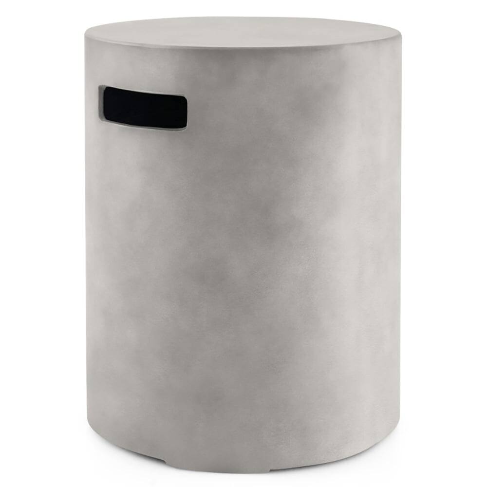 Back. Kadyn - Fire Pit Table Fire Bowl TableOutdoor Firepit TableOutdoor Weather Resistant Tank Hideaway Table Fits Standard 20 LBS - Grey.