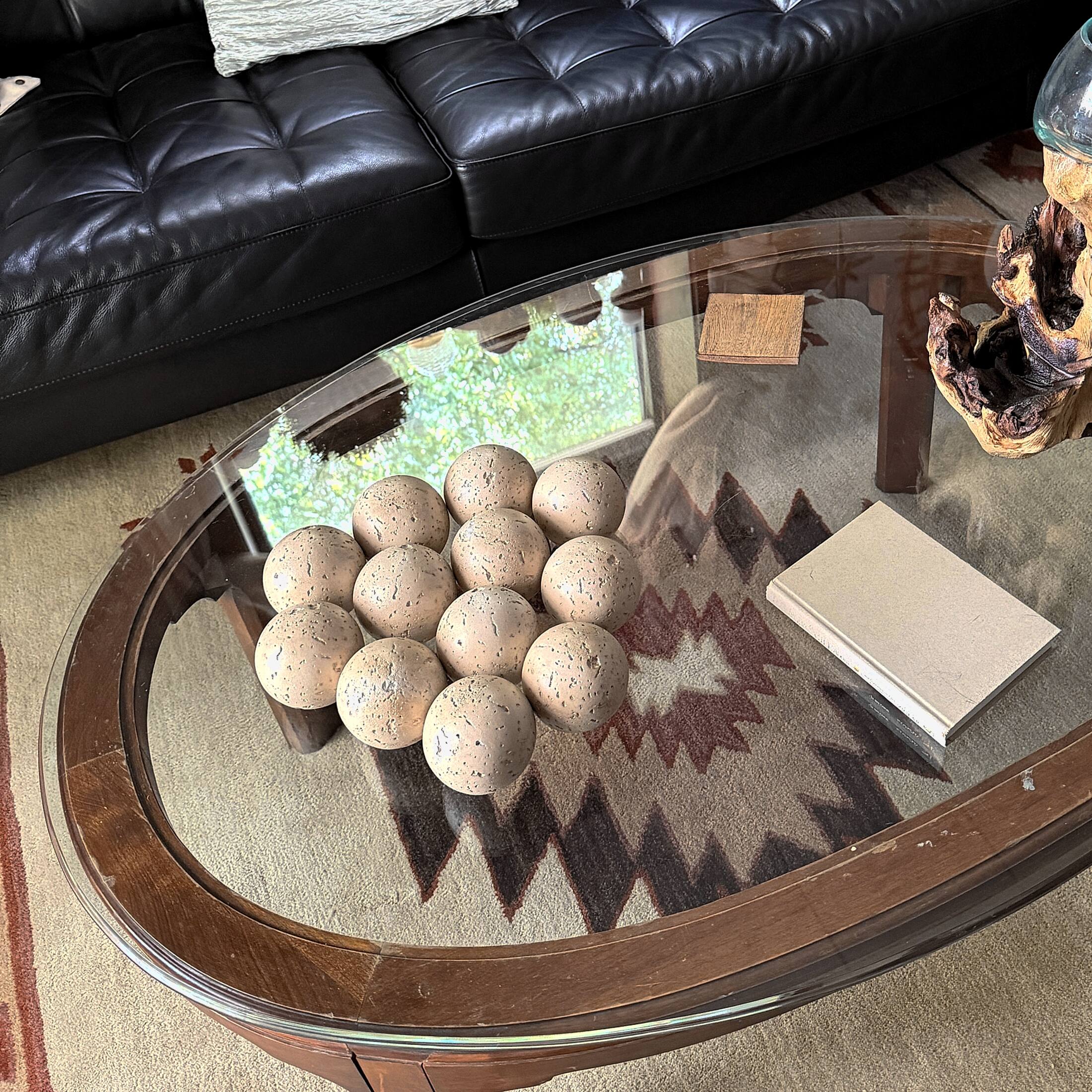 Alt View 4. PD Home & Garden - Set of 12 Beige Cement Decorative Orbs Pitted Spheres 3 Inch Tabletop Accents - Beige.