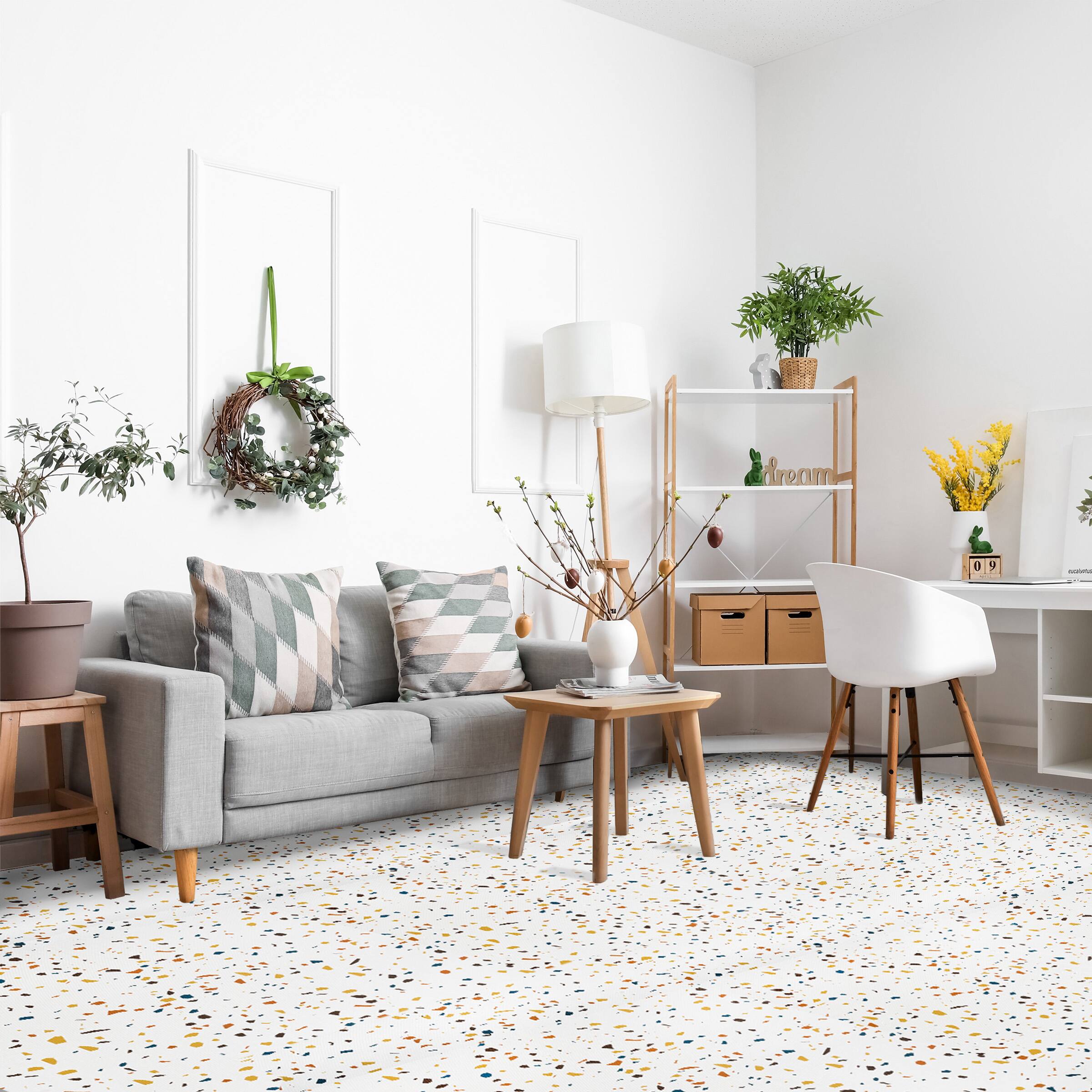 Left. Sorbus - Sorbus 120 Sq. Ft. Wood Grain Floor Tiles Foam Mat EVA Interlocking Mats Tile 3/8-Inch Thick Flooring Mats w/Borders - Confetti.