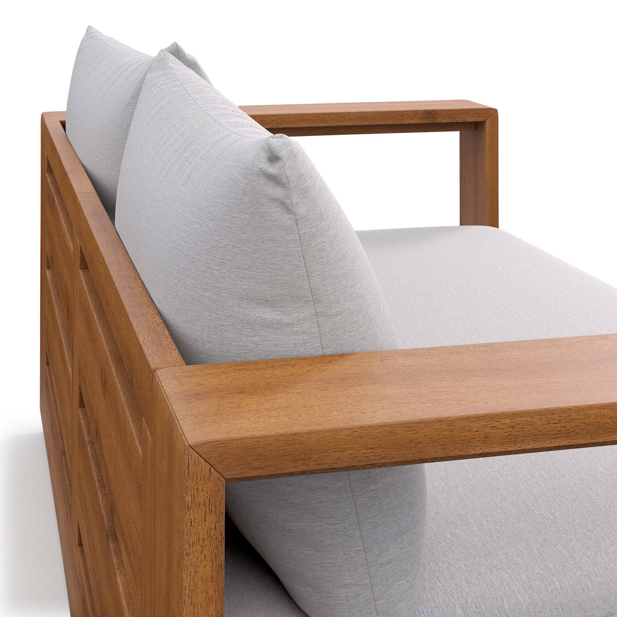 Alt View 4. Modway - Tahoe Acacia Wood Outdoor Patio Acacia Wood Loveseat by Modway - Natural Light Gray.