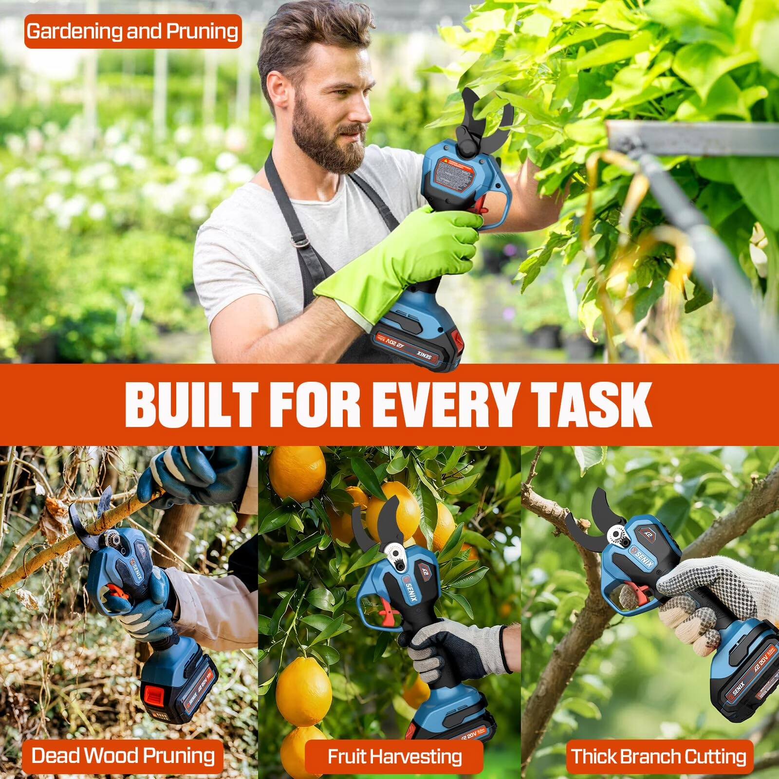 Gardening and Pruning

BUILT FOR EVERY TASK

- Dead Wood Pruning
- Fruit Harvesting
- Thick Branch Cutting