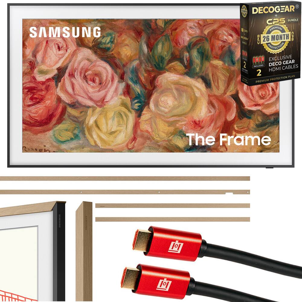 Samsung - 55" The Frame Smart TV 2024 + Bezel Teak & 26 Months Protection Pack
