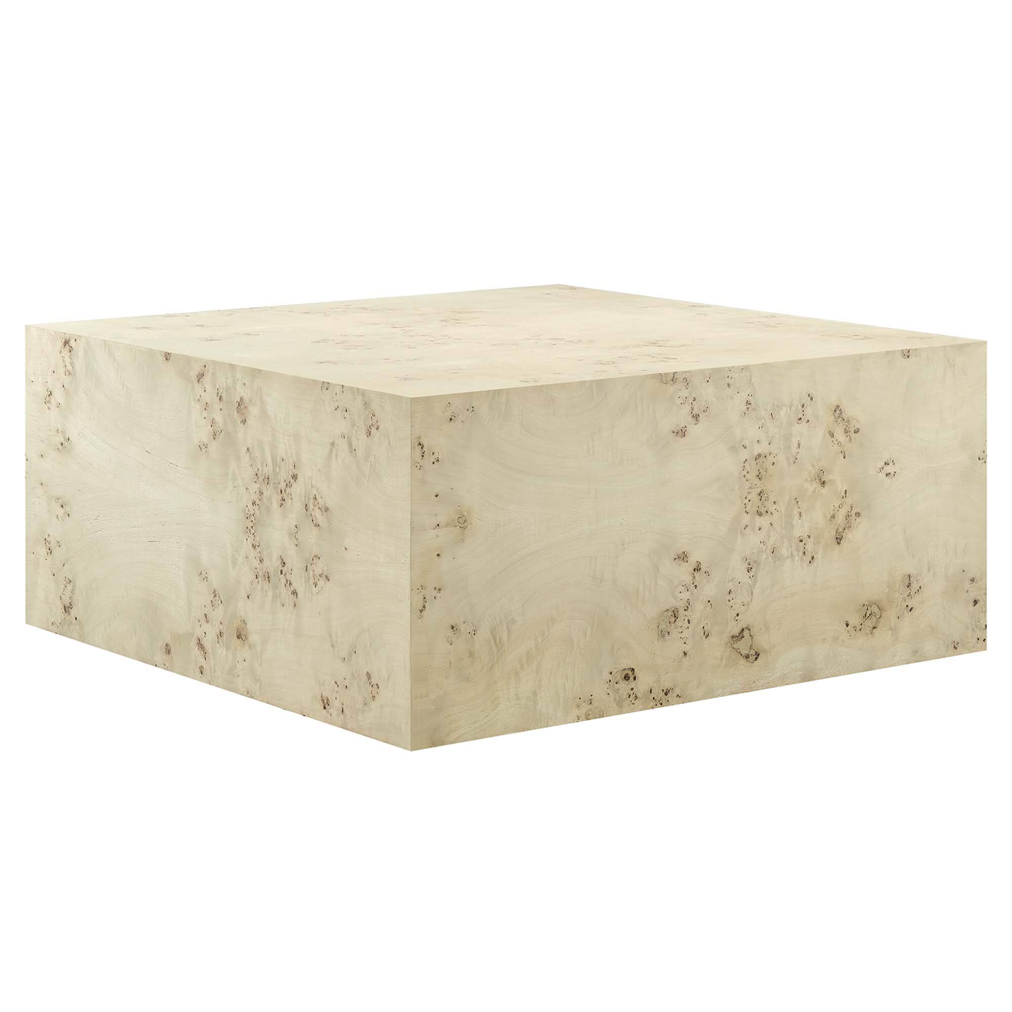 Angle. Modway - Cosmos 36" Square Burl Wood Coffee Table by Modway - Bleached Burl.