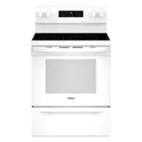 Whirlpool - 5.3 Cu. Ft. Freestanding Single Electric Range with Steam Air Fry and Air Baking - White - Front_Zoom