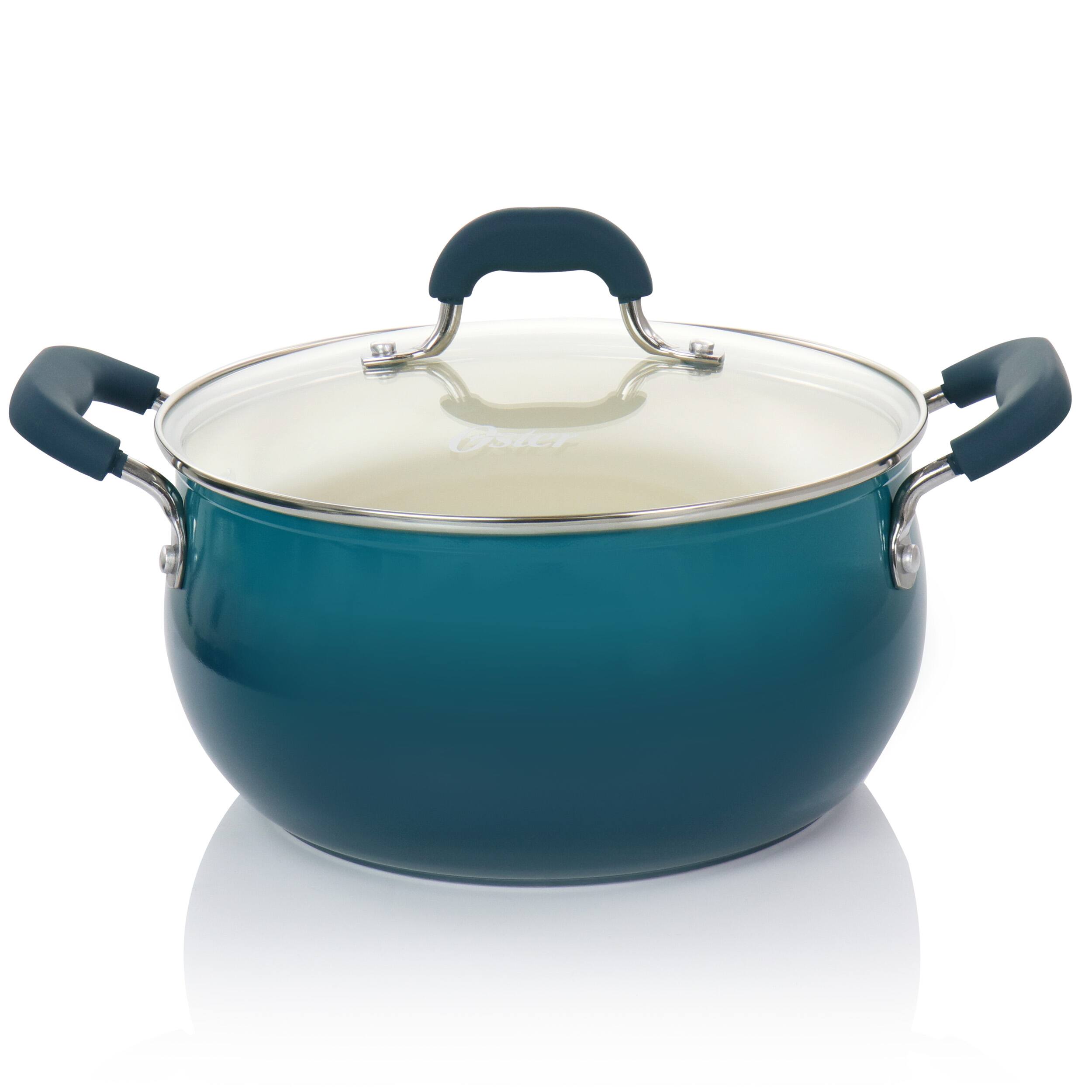 Alt View 7. Oster - Oster Corbett 8 Piece Nonstick Aluminum Cookware Set in Teal - Teal.