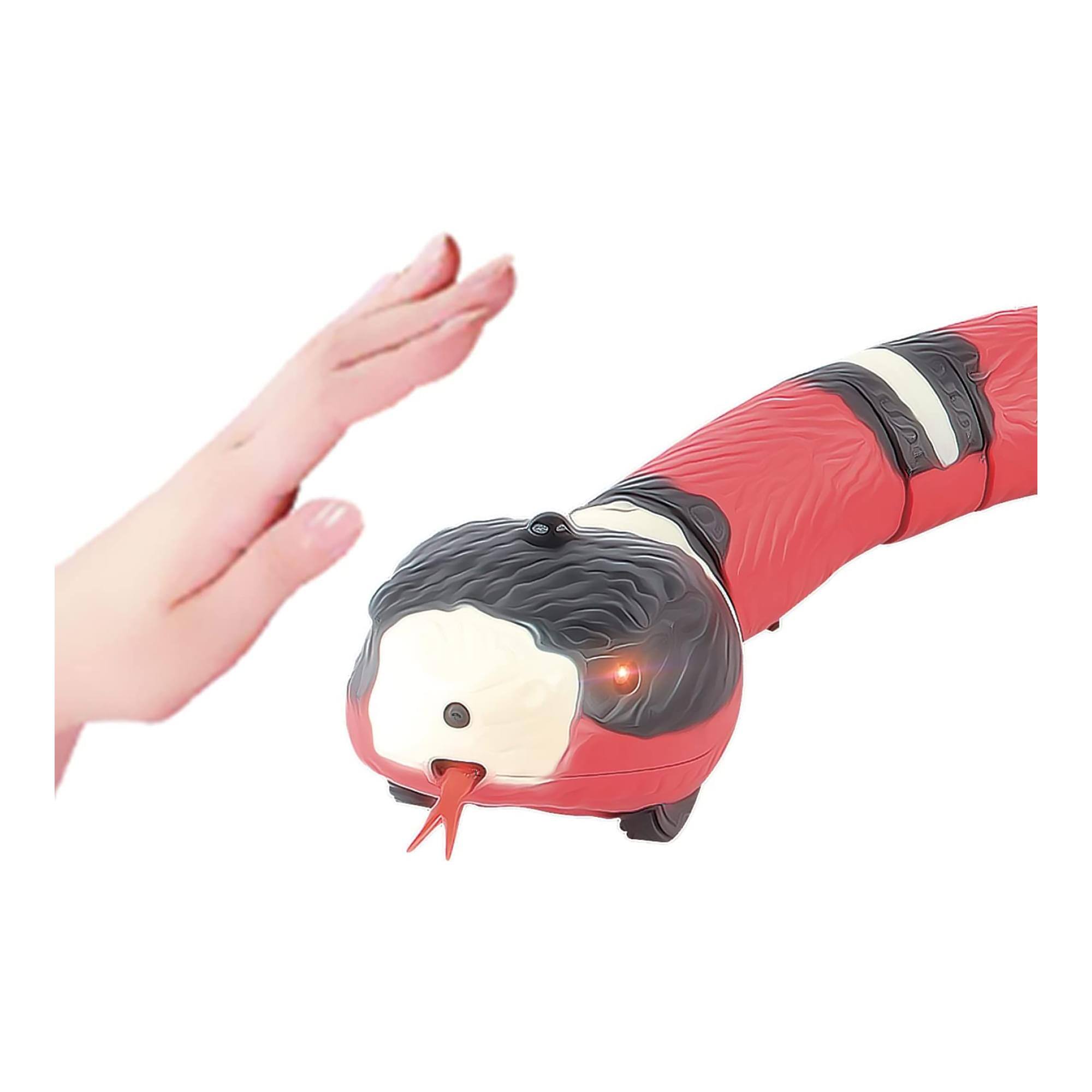 Alt View 1. Jupiter Creations - Robosnake Sensor Motion Snake | Rechargable USB - Red.