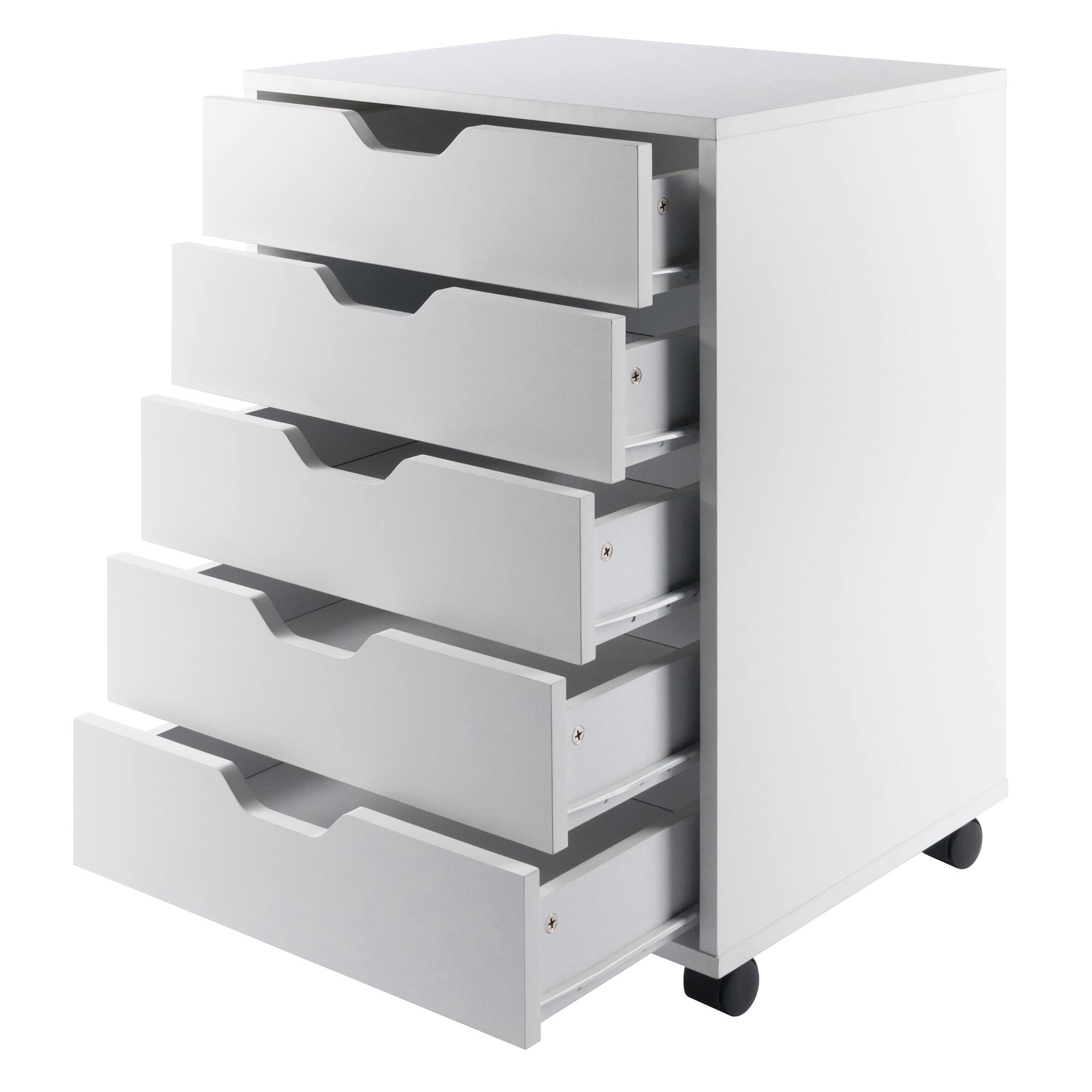 Alt View 1. Winsome Wood - Halifax 5-Drawer Mobile Cabinet - White.