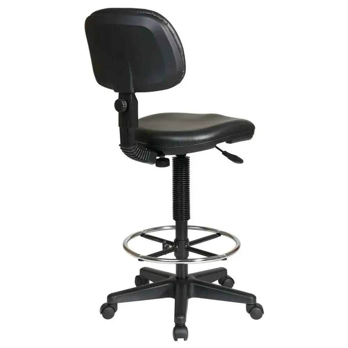 Left. Office Star Products - Drafting Chair with Adjustable Height and Comfortable Vinyl Seat - Black.
