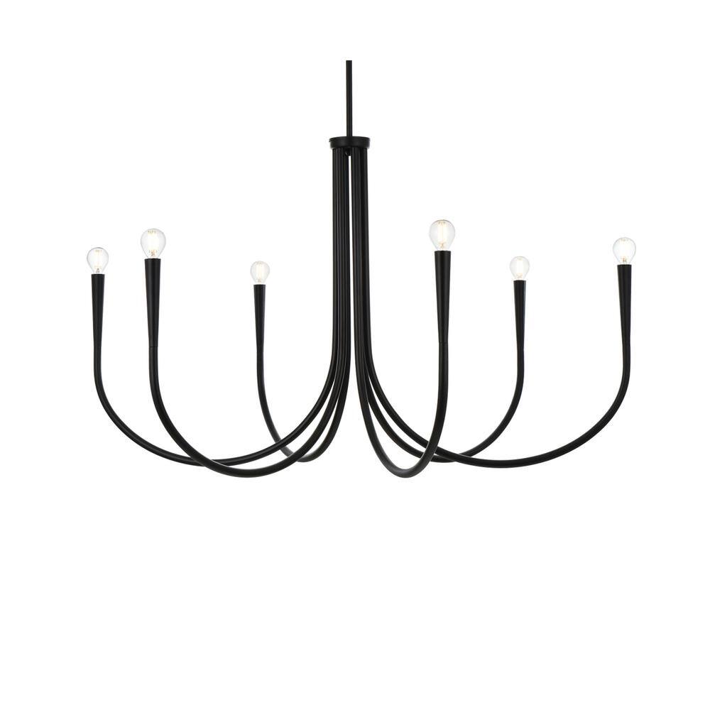 Alt View 3. Living District - Layne 42 inch chandelier in Black - Black.