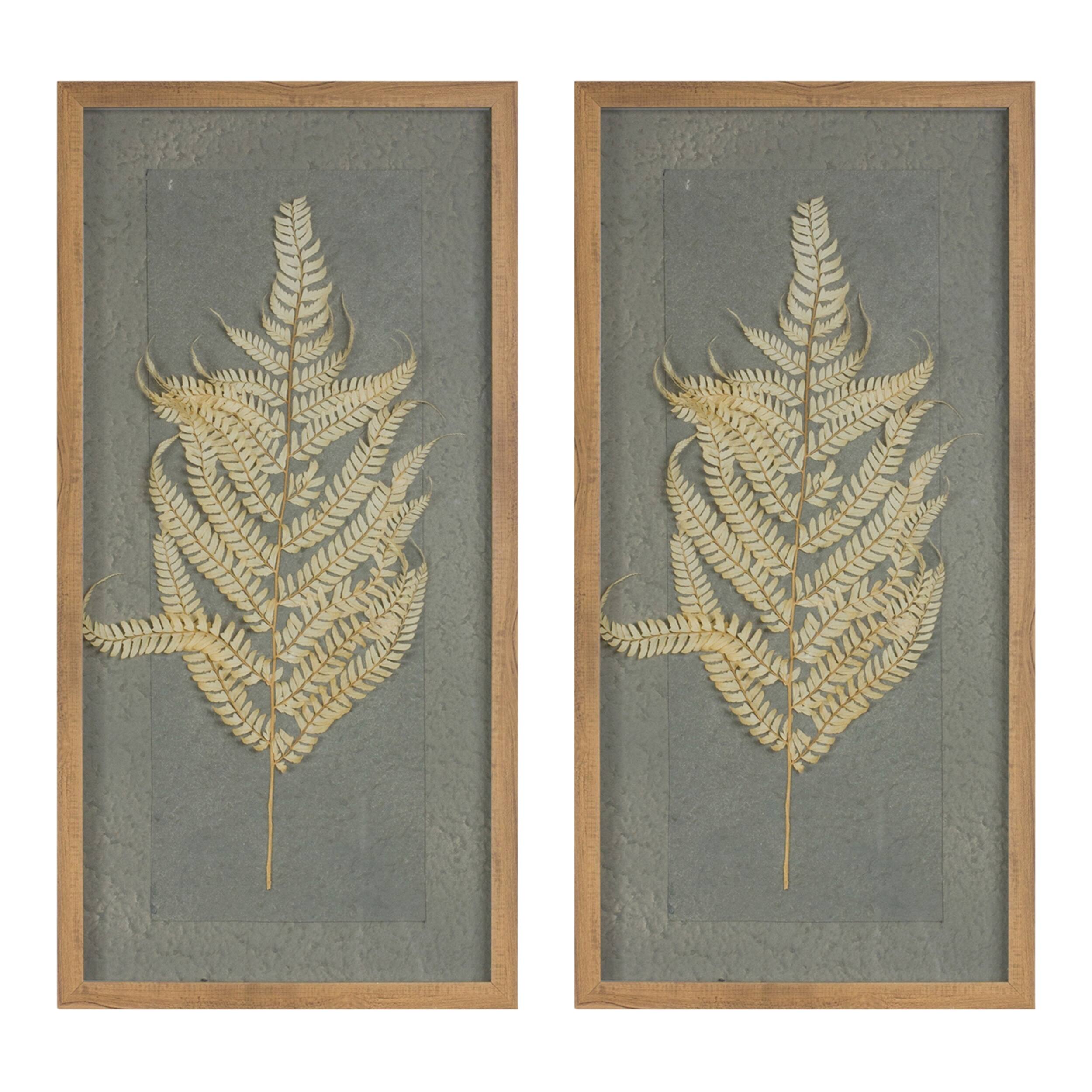 Angle. BreeBe - Dried Fern Frame (Set of 2) - Grey,Brown.
