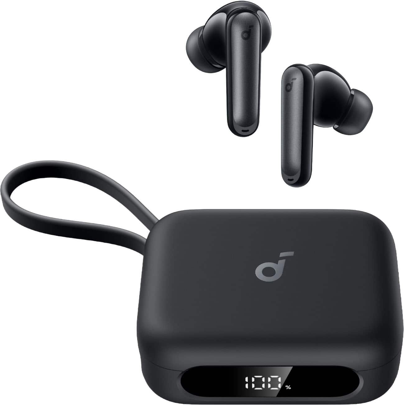 Front. Soundcore - by Anker P41i Bluetooth Wireless In Ear Earbuds with Portable USB-C Phone Charger - Black.