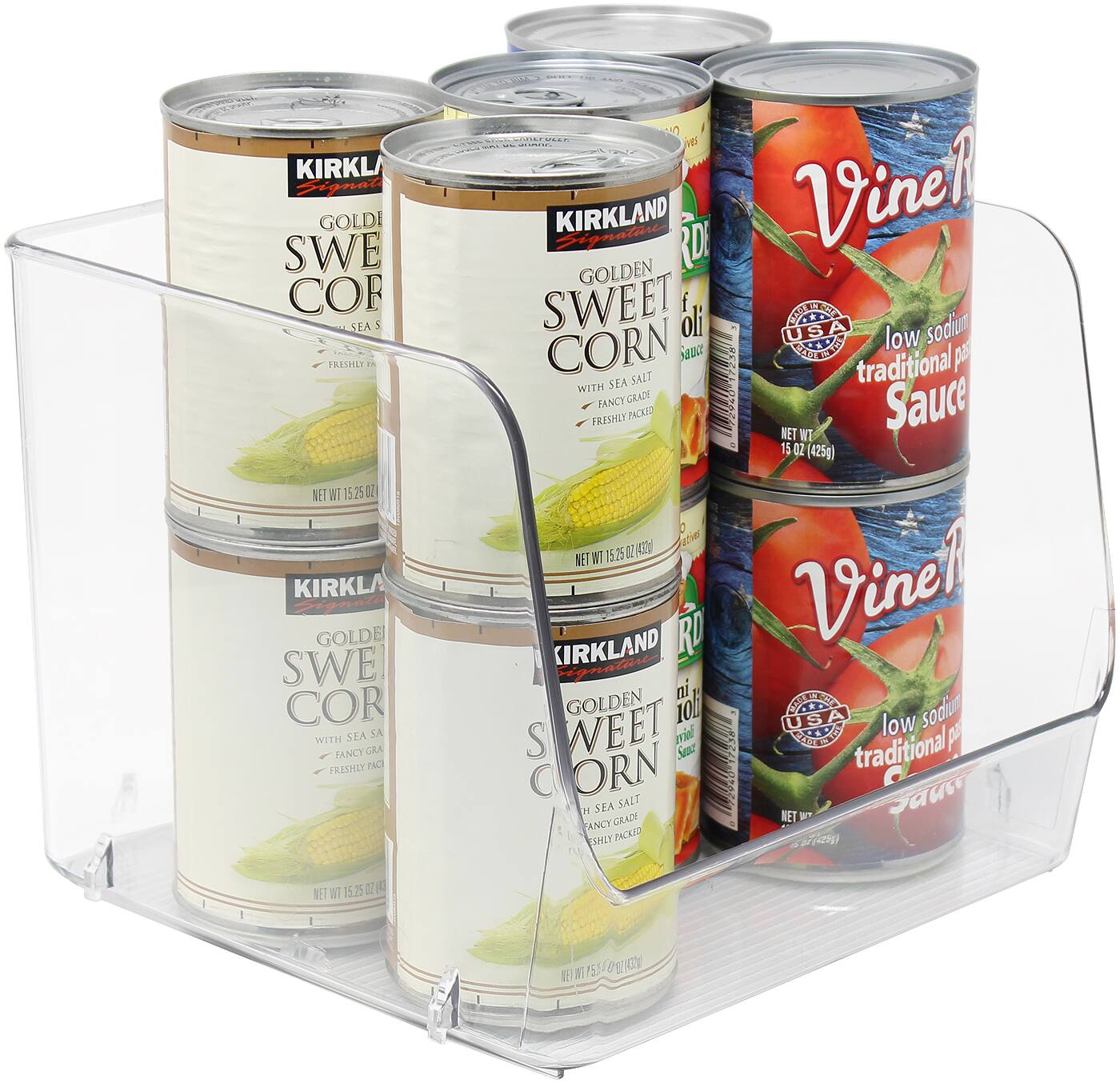 KIRKLAND  
GOLDEN SWEET CORN  
WITH SEA SALT  
FANCY GRADE  
FRESHLY PACKED  
NET WT 15 OZ (425g)  

KIRKLAND  
GOLDEN SWEET CORN  
WITH SEA SALT  
FANCY GRADE  
FRESHLY PACKED  
NET WT 15 OZ (425g)  

Vine-R  
low sodium  
traditional pasta sauce  
FANCY GRADE  
NET WT 15 OZ (425g)  

KIRKLAND  
GOLDEN SWEET CORN  
WITH SEA SALT  
FANCY GRADE  
FRESHLY PACKED  
NET WT 15 OZ (425g)  

KIRKLAND  
GOLDEN SWEET CORN  
WITH SEA SALT  
FANCY GRADE  
FRESHLY PACKED  
NET WT 15 OZ (425g)  

Vine-R  
low sodium  
traditional pasta sauce  
FANCY GRADE  
NET WT 15 OZ (425g)