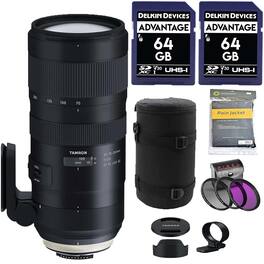 SP 70-200mm f/2.8 Di VC USD G2 Lens for Nikon F w/ Advanced Accessory Bundle | Tamron 70-200 mm F Mount Lens - Black