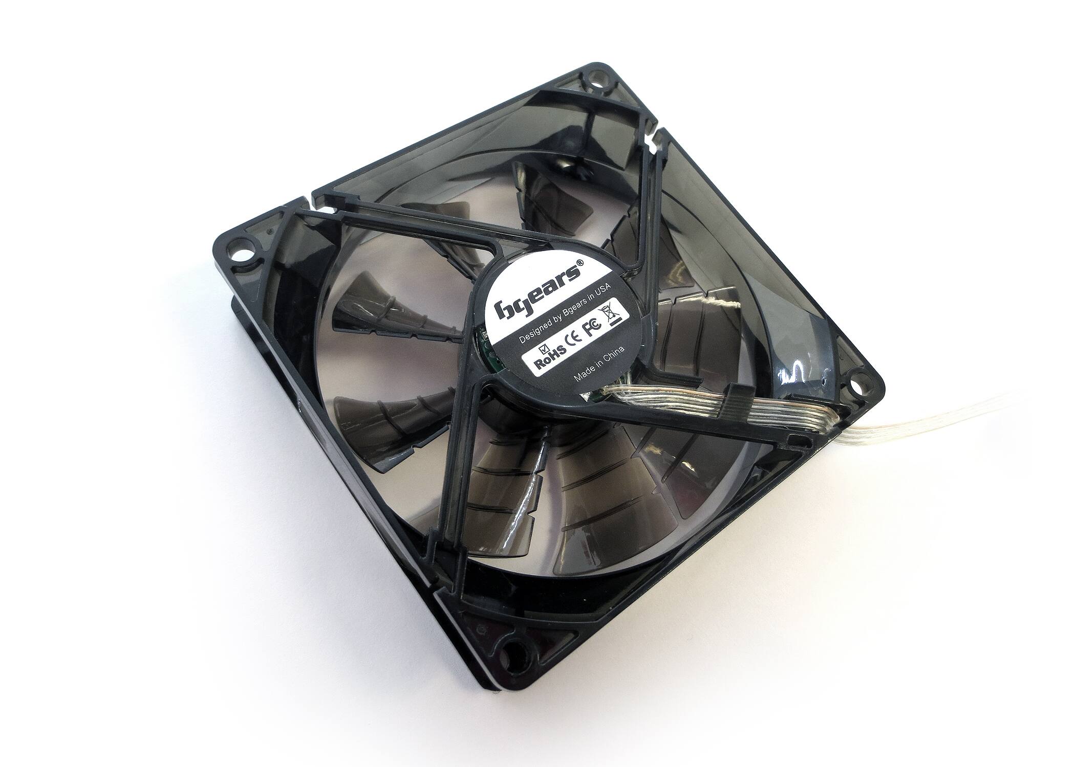 The corrected text is: "6 years by Bgears A Designed FC CE ROHS & Made in China."