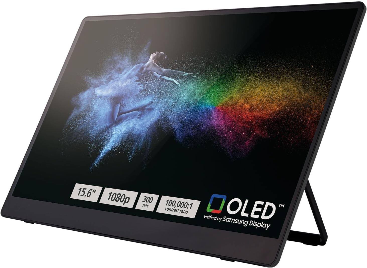 15.6" 1080p 300 nits contrast 100,000:1 OLED™ ratio vivified by Samsung Display