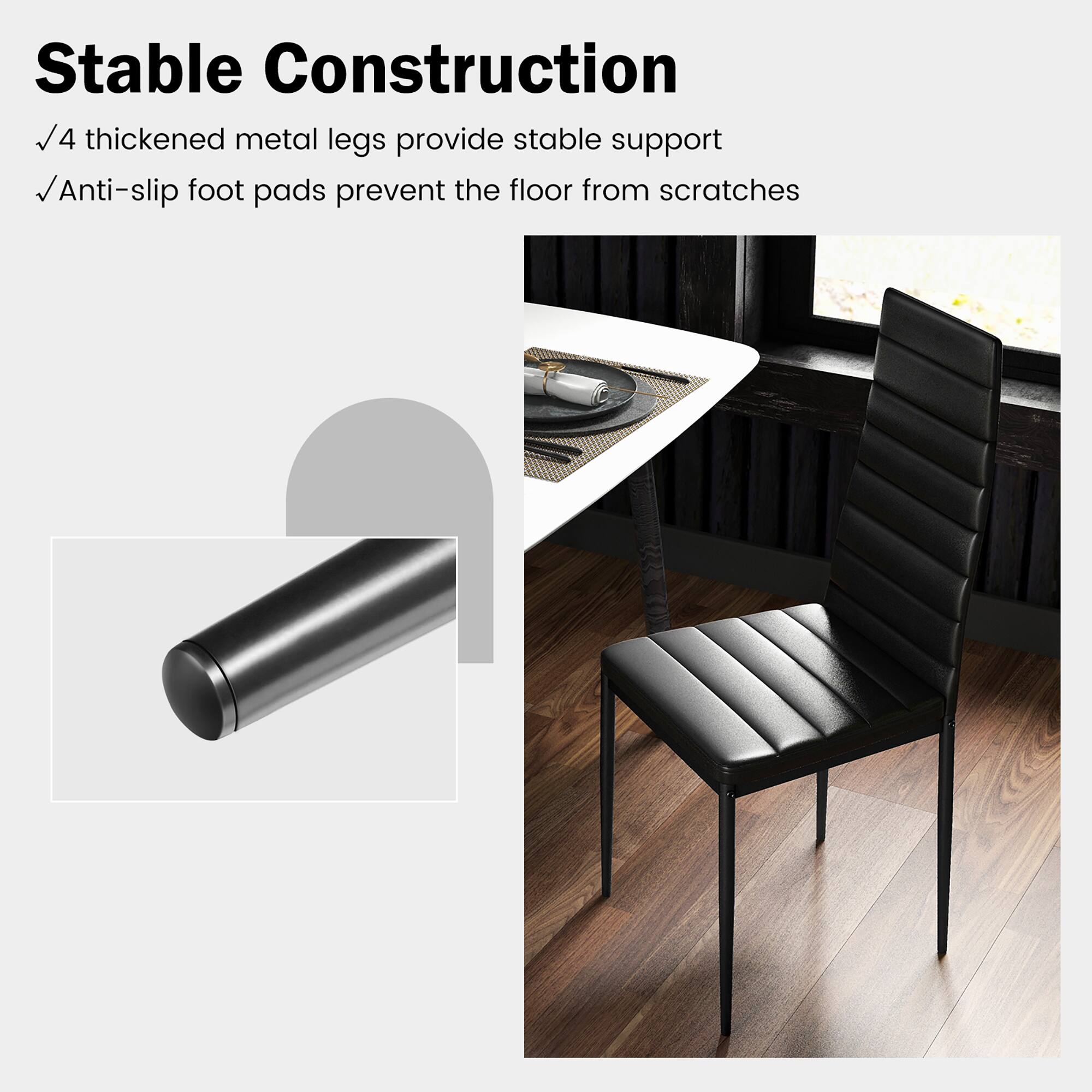 Stable Construction

4 thickened metal legs provide stable support

Anti-slip foot pads prevent the floor from scratches