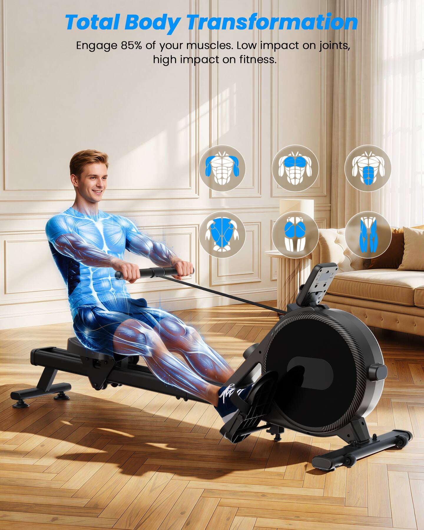 Total Body Transformation  
Engage 85% of your muscles. Low impact on joints, high impact on fitness.