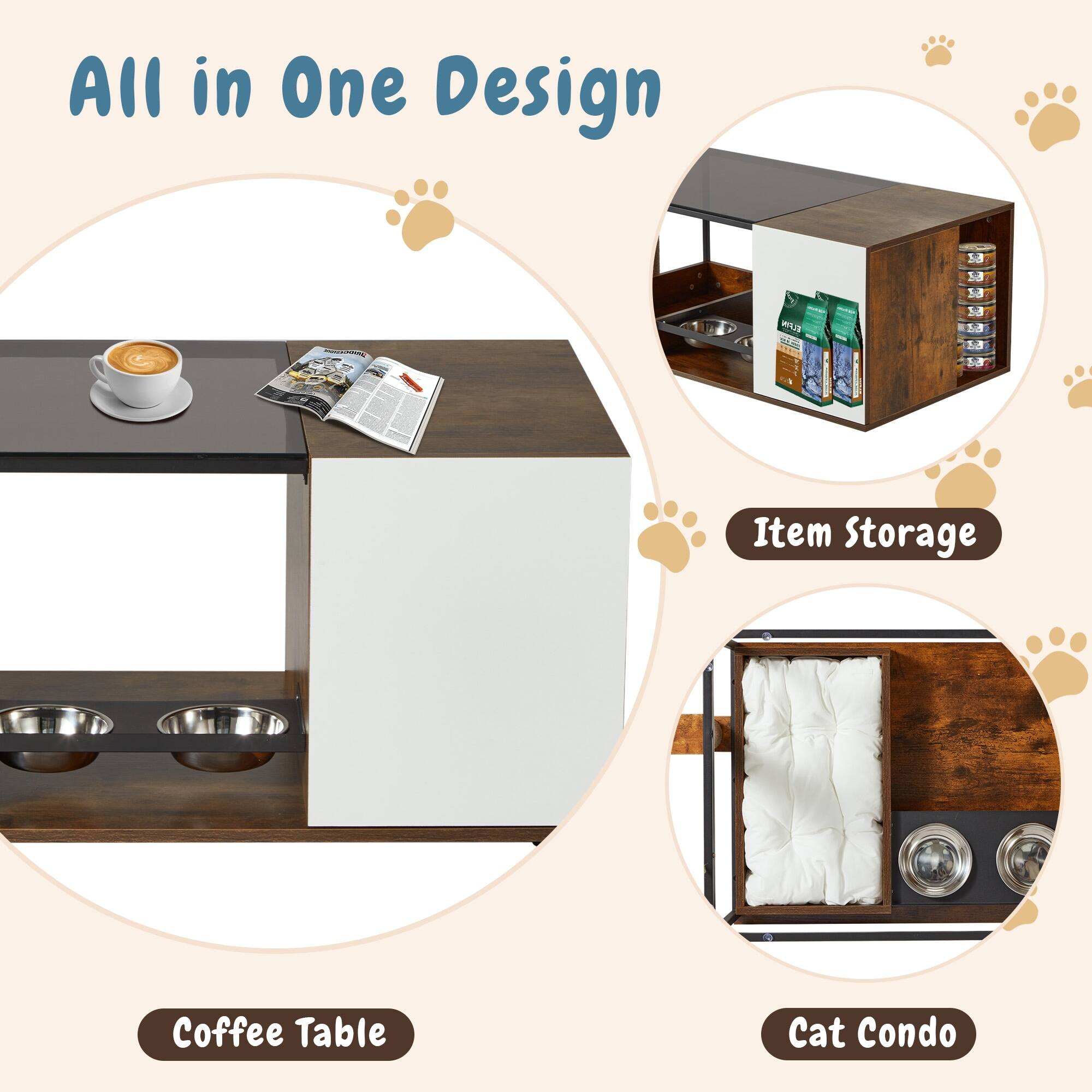 All in One Design

- Coffee Table
- Item Storage
- Cat Condo