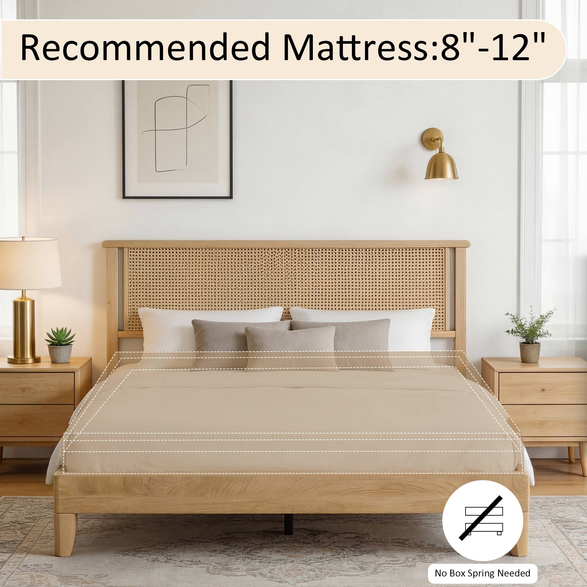 Recommended Mattress: 8"-12"  
No Box Spring Needed