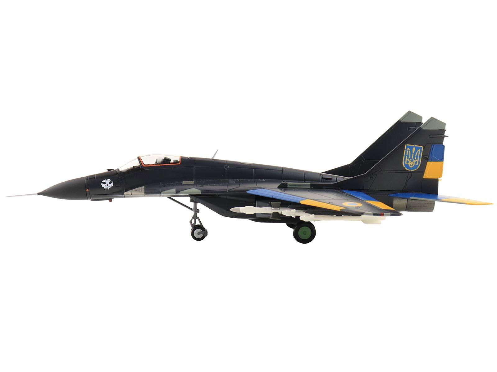 Angle. Hobby Master - Mikoyan MiG-29 Fulcrum "Ghost of Kyiv, 40th Tactical Aviation Brigade, Vasylkiv Air Base" 2023 Ukrainian Air Force 1/72 - Multi.