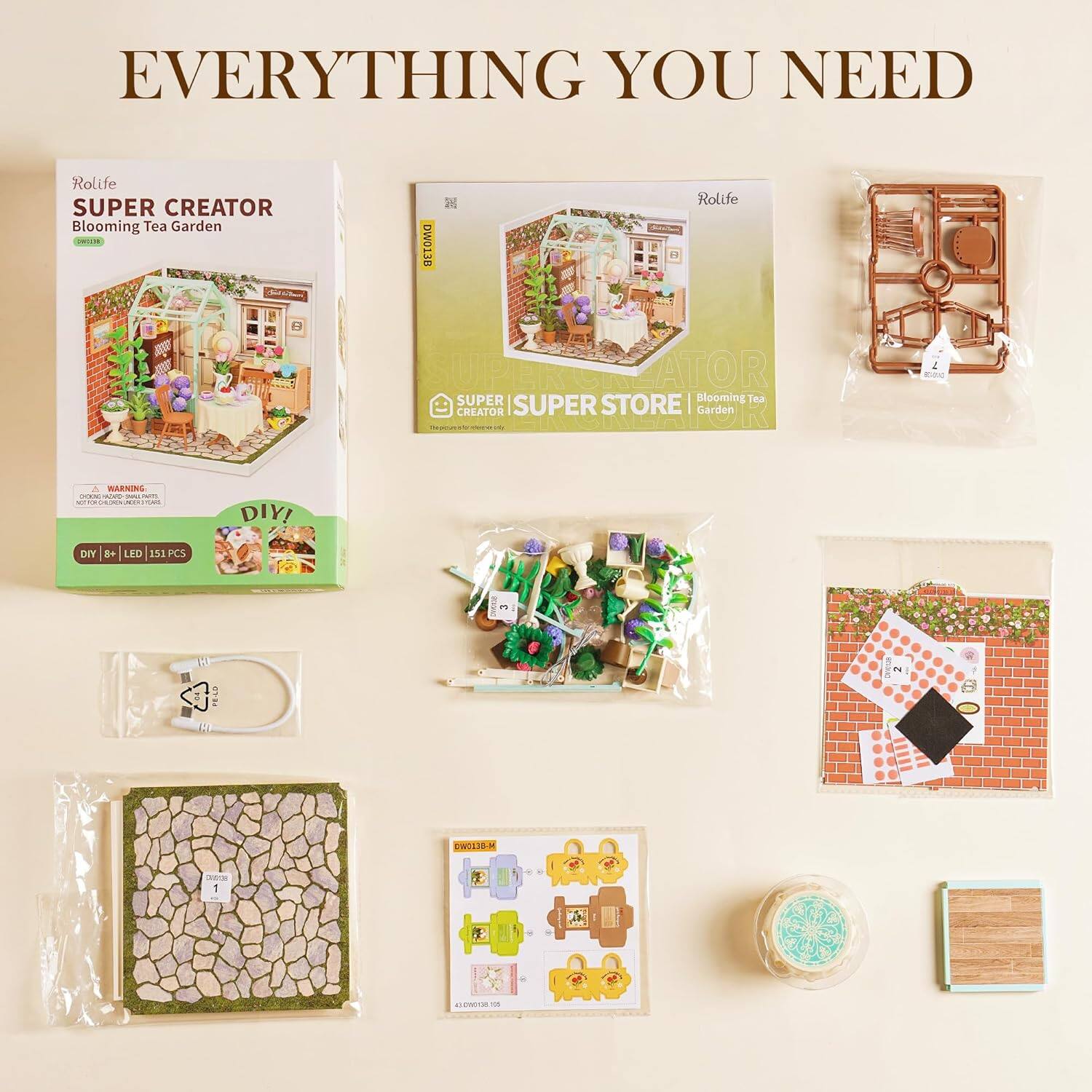 EVERYTHING YOU NEED

Rolife SUPER CREATOR Blooming Tea Garden DM0T3B

Rolife SUPER STORE | Blooming Tea Garden

DIY! LED 153 PCS