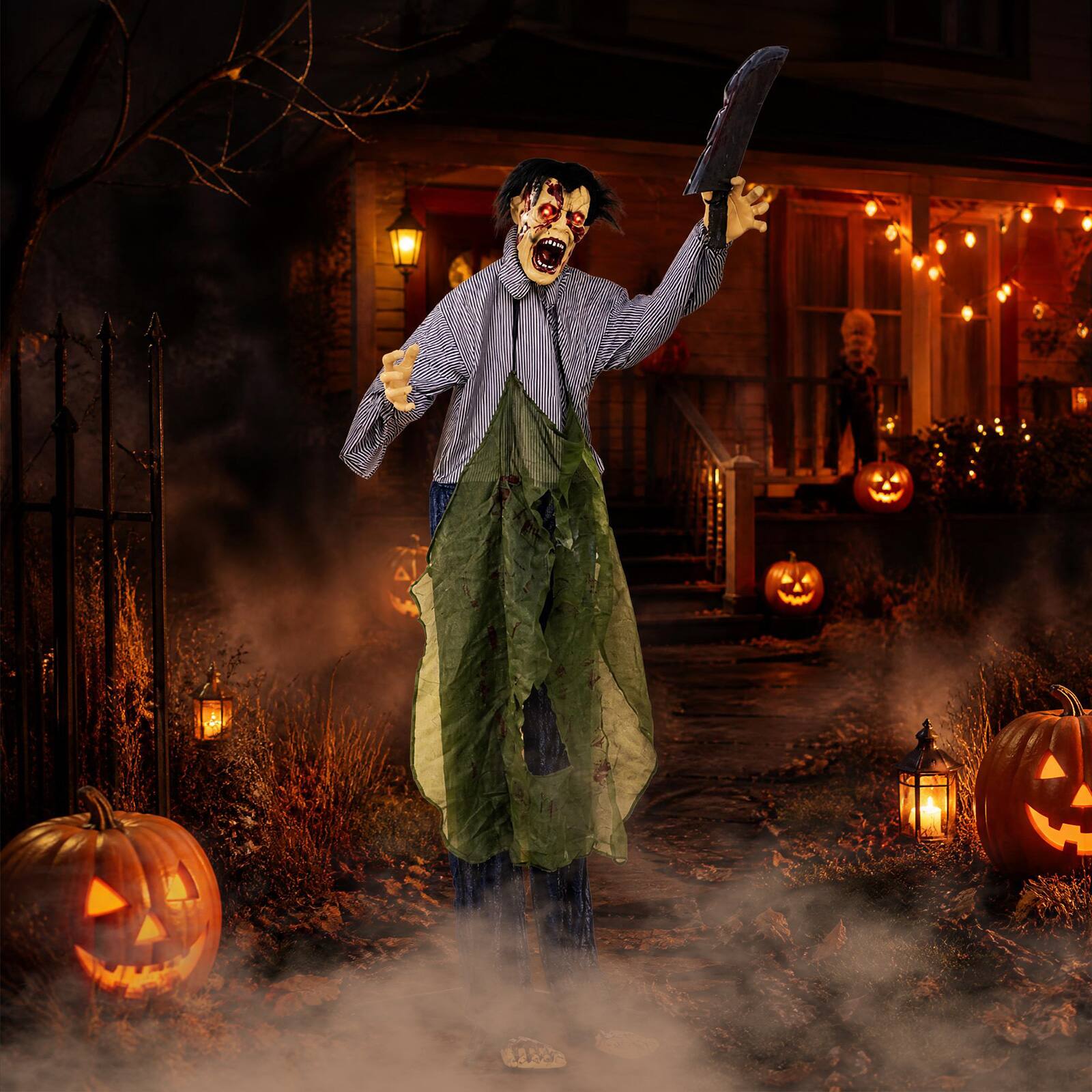 Alt View 5. Costway - Costway Crawling Groundbreaker Prop with Glowing Eyes, Creepy Sound for Yard Lawn - Multicolor.
