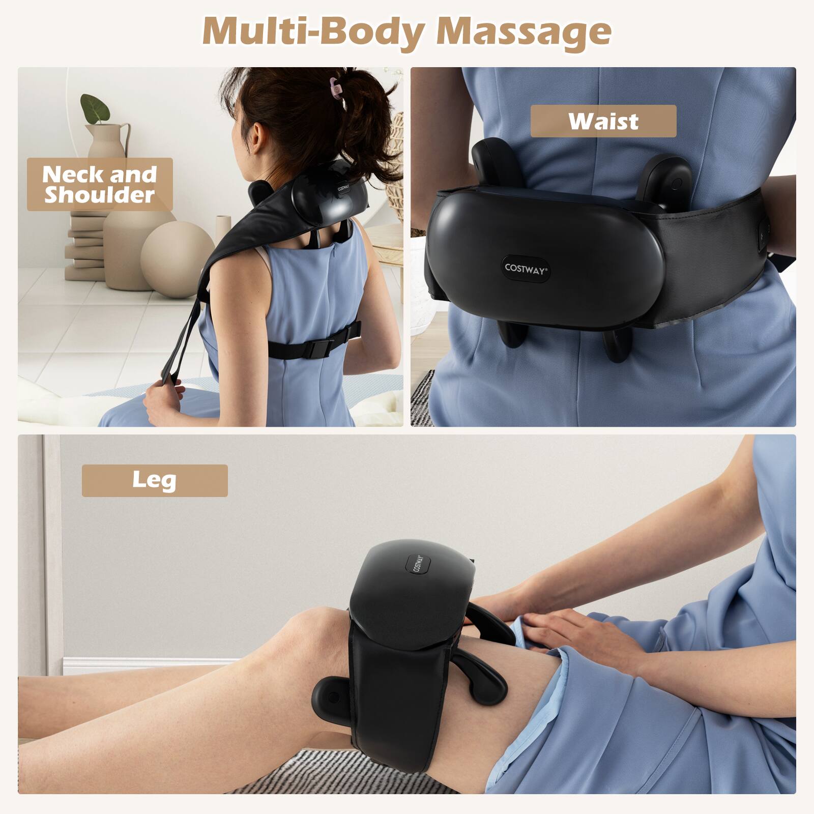 Multi-Body Massage

Neck and Shoulder

Waist

Leg