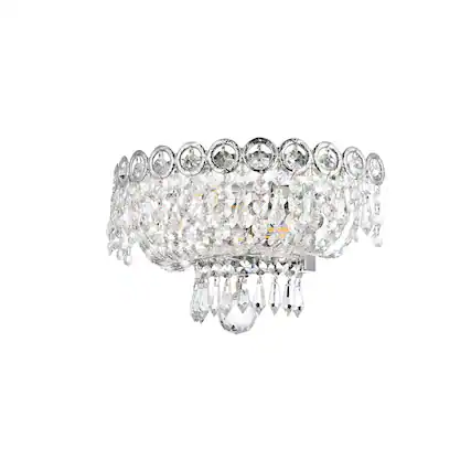 Front. Elegant Lighting - Century 2 light Chrome Wall Sconce Clear Royal Cut Crystal - Chrome.