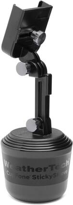 WeatherTech - CupFone with Extension | Extendable Universal Cup Holder Cell Phone Mount Car & Truck Accessory – Graphite Metal Knobs - Black/Graphite Metal