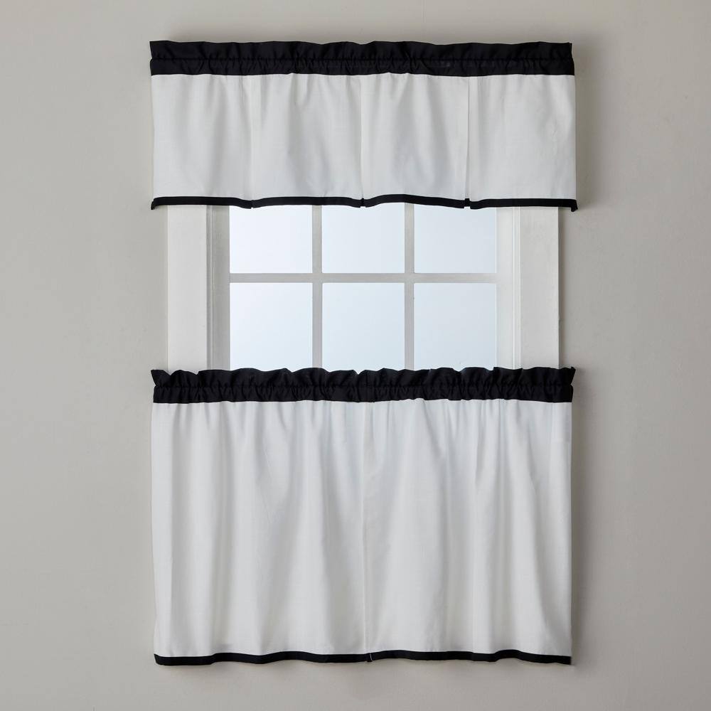 Left. SKL Home - SKL Home By Saturday Knight Ltd Marrisa Curtain Tier Pair - 2-Pack - 56" x 24" Black - Black.
