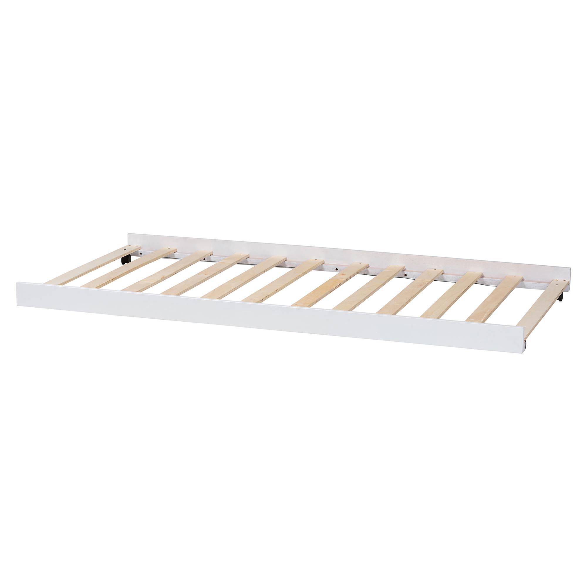 Left. Baxton Studio - Lucera Trundle - Underbed Low-Profile Rolling Base for Daybeds and Guest Rooms, Twin - White.