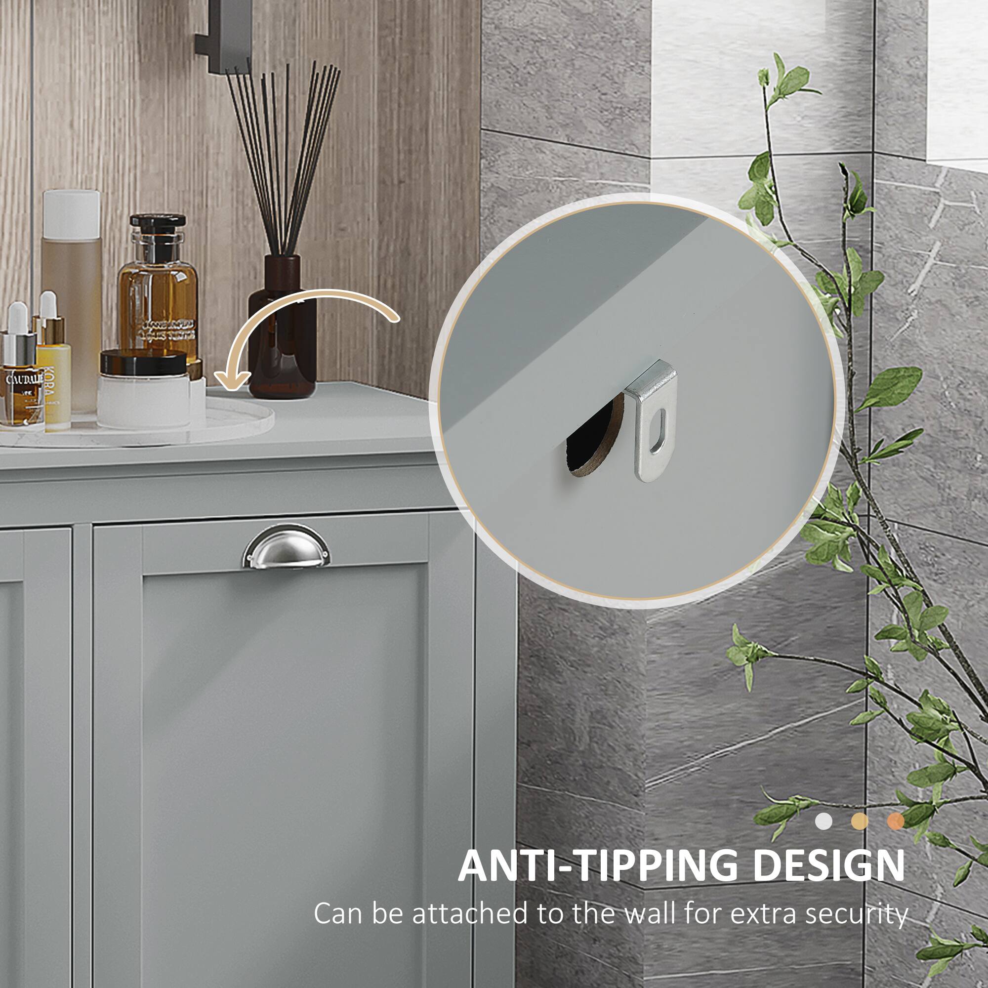 ANTI-TIPPING DESIGN Can be attached to the wall for extra security