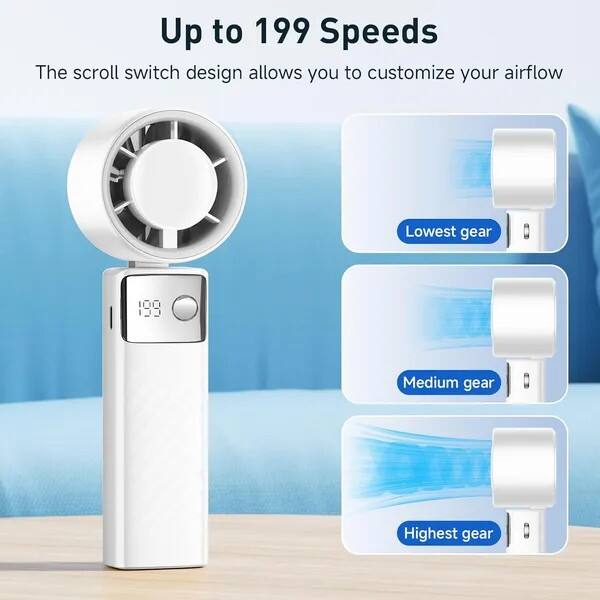 Up to 199 Speeds

The scroll switch design allows you to customize your airflow

Lowest gear

Medium gear

Highest gear