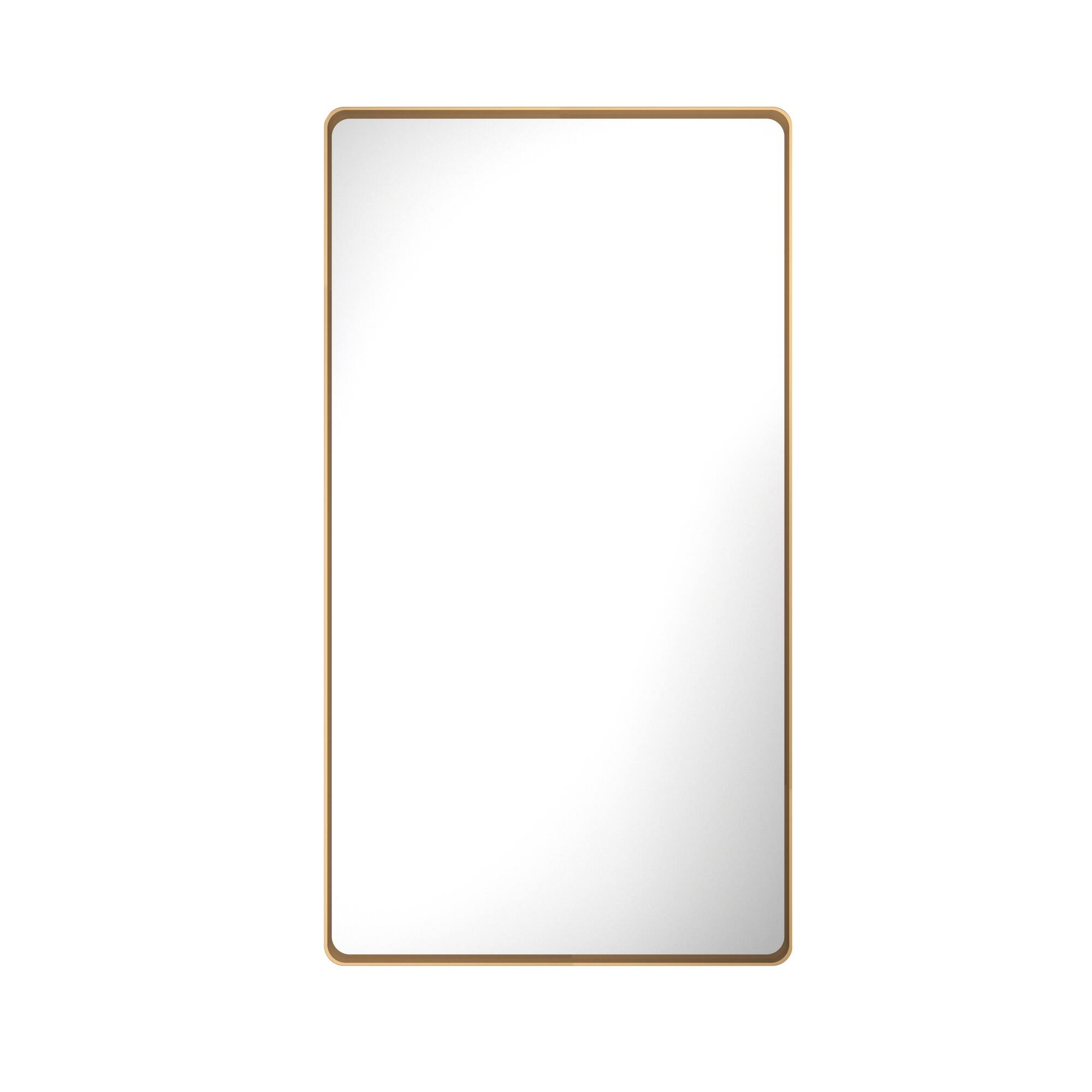 Boyel Living - 28-Inch x 60-Inch Rectangular Aluminum-Framed Bathroom Wall Mirror - Bronze