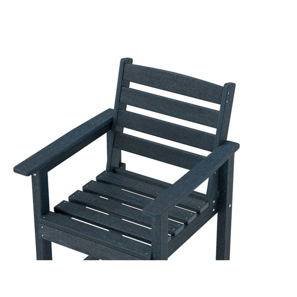 Alt View 8. Pefilos - Patio HDPE Adirondack Bar Chairs Set of 2 with Wide Armrests, Seating & Patio Chair for Outdoor as Garden, Yard, Navy - Blue.