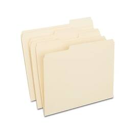 Staples - 100% Recycled File Folders, 1/3-Cut Tab, Letter Size, 250/Box (516564) - Manila