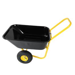 APRILSOUL - Two-wheeled barrow garden cart 10-inch pneumatic wheels Yellow and Black - Yellow+Black